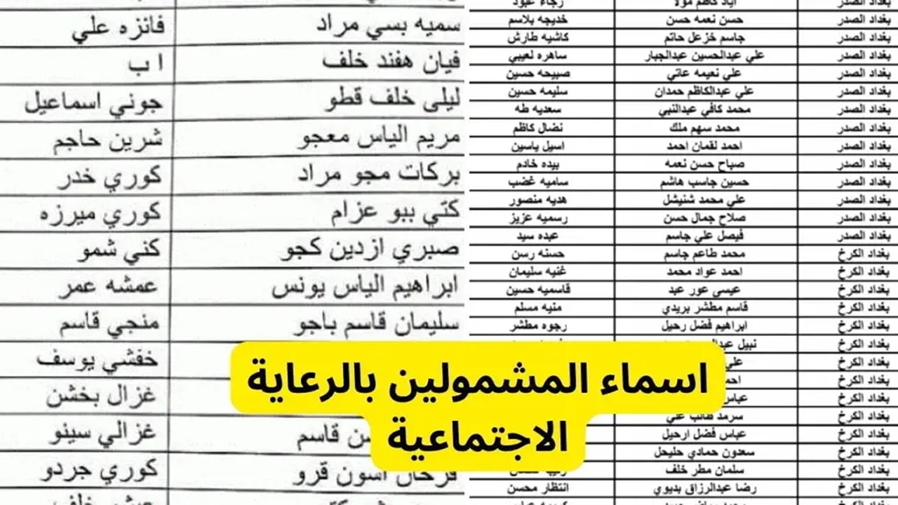 مظلتي تفجر مفاجأة.. اسماء المشمولين بالرعاية الاجتماعية الوجبة الأخيرة في عموم العراق 2024 عبر مظلتي