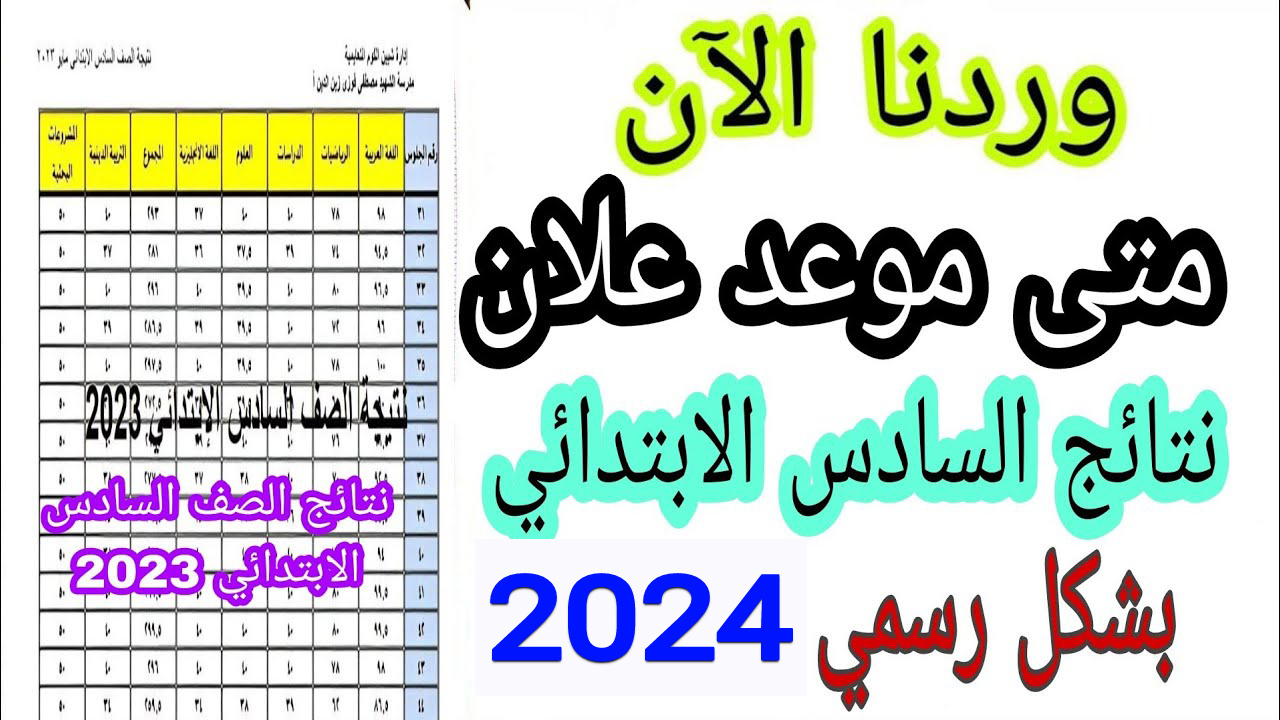 استعلم الآن.. نتائج السادس ابتدائي ٢٠٢٤ “بابل + كركوك + نينوى + ديالى” بالاسم ورقم المقعد results.mlazemna