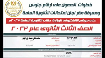 من هُنا moe-register.emis.gov.eg.. رقم جلوس الصف الثالث الثانوي 2024 عبر موقع استمارة الثانوية العامة