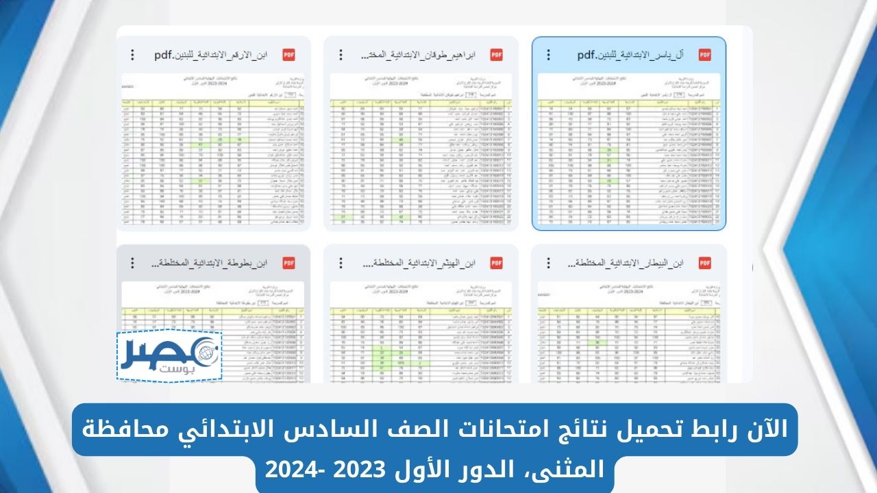 الآن رابط تحميل نتائج العراق في امتحانات الصف السادس الابتدائي محافظة المثنى، الدور الأول 2023 -2024