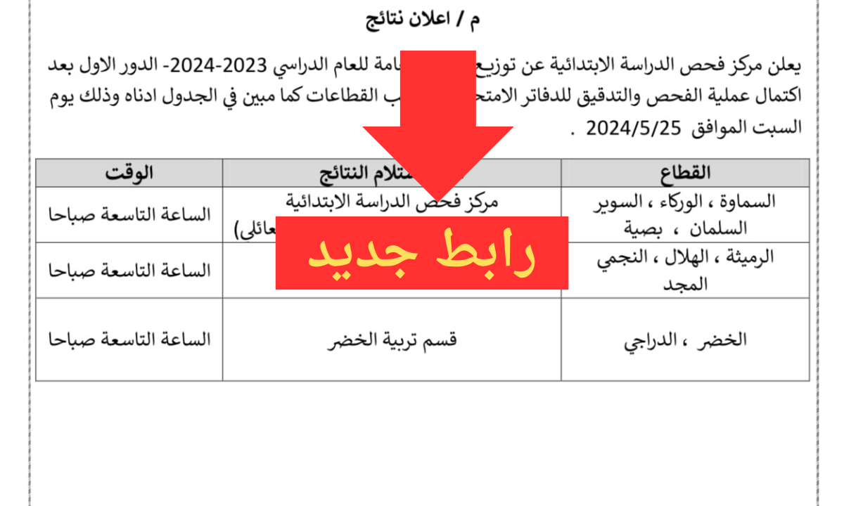 عاجل New link ..رابط نتائج السادس الابتدائي واسط 2024 بالاسم فقط