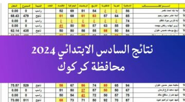 نتائج السادس الابتدائي 2024 محافظة كركوك برقم المقعد عبر موقع نتائجنا