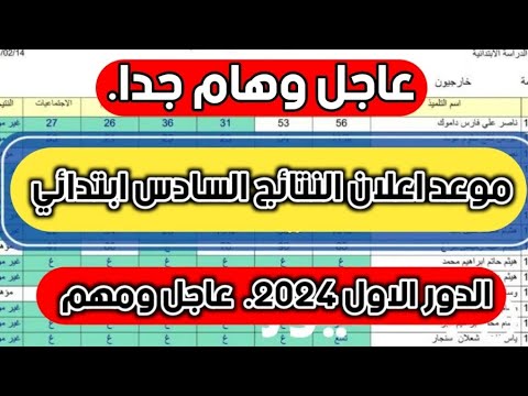 ” ظهرت الأن ” رابط results.mlazemna.com نتائج السادس الابتدائي 2024 العراق pdf تحميل البصرة وذي قار ونينوي