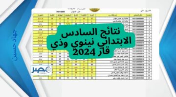 كم ساعة وتظهر.. استعلام نتائج السادس الإبتدائي نينوي العراق الدور الأول بالإسم رقم الجلوس تابعوها