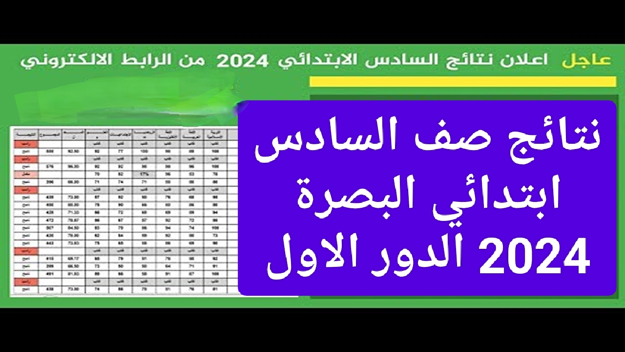 استعلم.. رابط نتائج صف السادس ابتدائي البصرة 2024 الدور الاول برابط رسمي تحميل pdf عبر موقع وزارة التربية العراقية