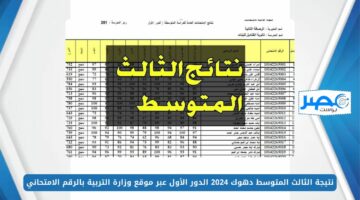 نتيجة الثالث المتوسط دهوك 2024 الدور الأول عبر موقع وزارة التربية بالرقم الامتحاني Results