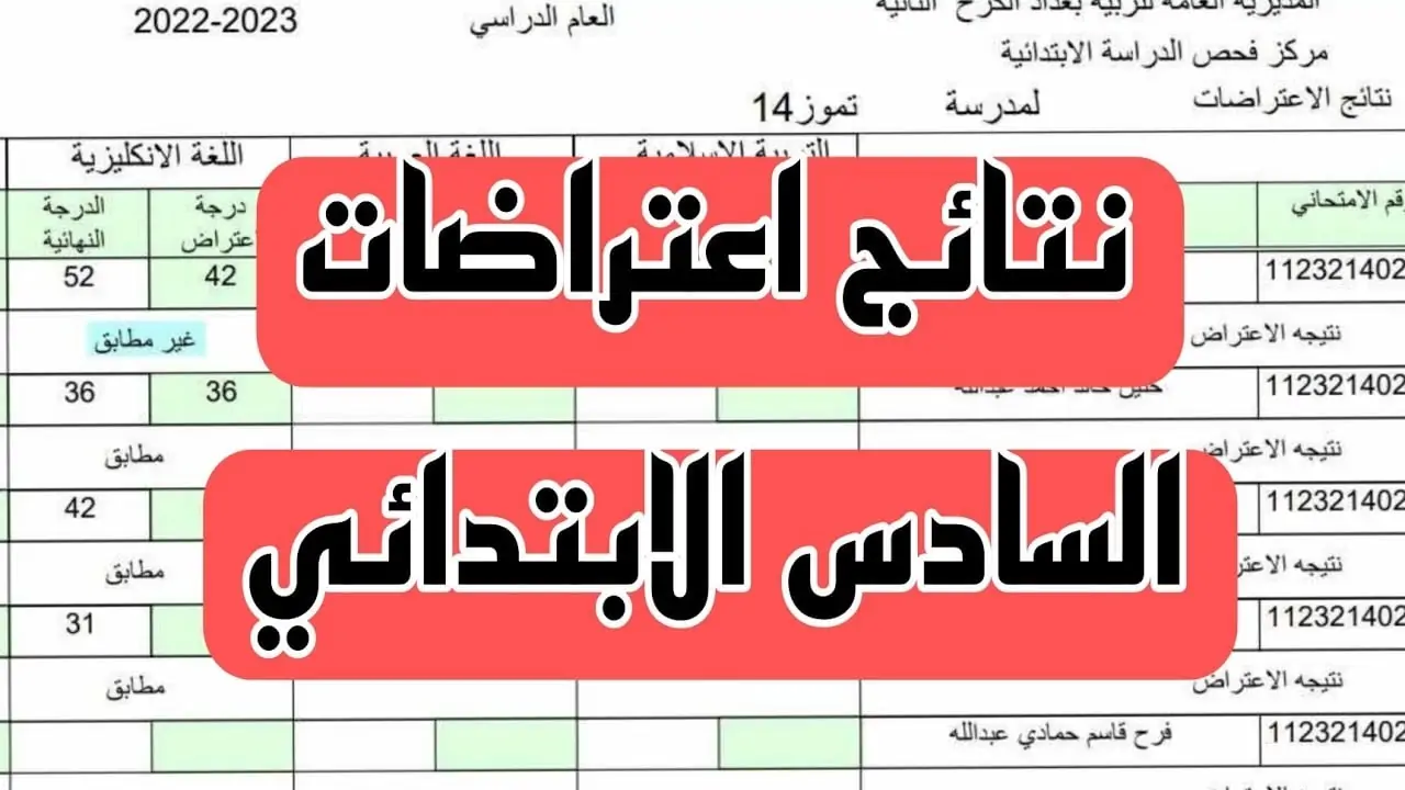 ظهرت هسه✅.. الاستعلام عن نتائج اعتراضات السادس الابتدائي 2024 بعموم العراق عبر موقع نتائجنا