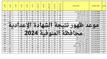 عااجل .. موعد ظهور نتيجة الشهادة الإعدادية محافظة المنوفية 2024 ورابط الاستعلام عنها