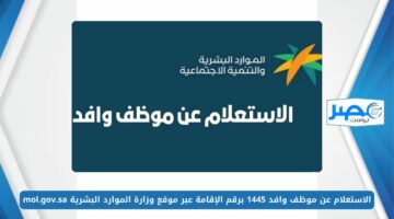 الاستعلام عن موظف وافد 1445 برقم الإقامة عبر موقع وزارة الموارد البشرية mol.gov.sa