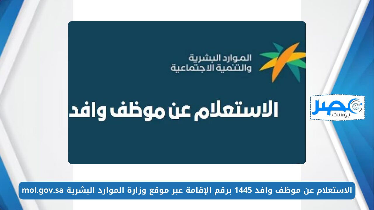 الاستعلام عن موظف وافد 1445 برقم الإقامة عبر موقع وزارة الموارد البشرية mol.gov.sa