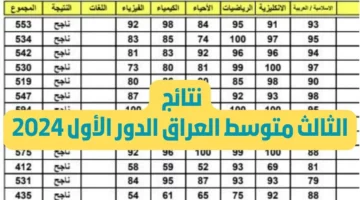 مبارك للجميع.. نتائج الثالث المتوسط الدور الأول 2024 بعموم محافظات العراق عبر موقع وزارة التعليم أو موقع نتائجنا