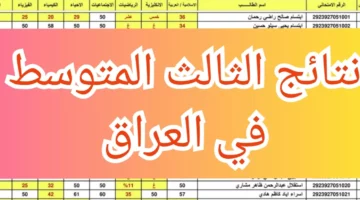 موعد إعلان نتائج الثالث متوسط دول أول 2024 في العراق.. رابط شغال للاستعلام