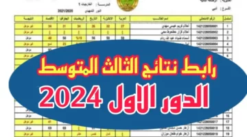 ” جاري الرفع ✔️ ” رابط موقع نتائجنا نتائج الثالث المتوسط الدور الأول 2024 results.mlazemna.com جميع المحافظات