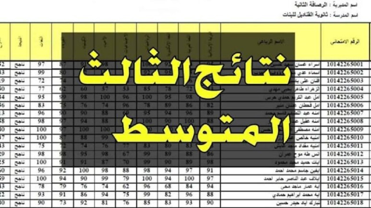 ” تم الرفع بنجاح ” رابط نتائج الثالث المتوسط 2024 دور اول بالعراق من موقع وزارة التربية والتعليم العراقية ونتائجنا وابن الدورة