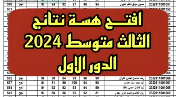 ✔ الف مبروووك علي النجاح ✔ : نتائج ثالث متوسط دور اول 2024 results.mlazemna.com موقع نتائجنا ووزارة التربية العراقية