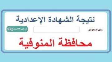 ظهرت اليوم.. نتيجة الشهادة الإعدادية محافظة المنوفية الترم الثاني 2024 بالاسم ورقم الجلوس