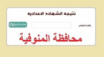 “لينك استعلام” نتيجة الشهادة الإعدادية محافظة المنوفية الترم الثاني 2024 بالاسم ورقم الجلوس