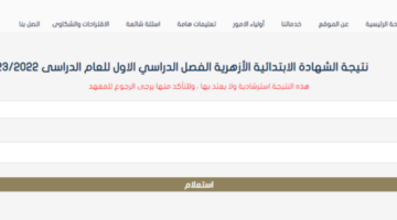 بالاسم فقط.. ظهرت نتيجة الشهادة الابتدائية الازهرية 2024 على بوابة الازهر الشريف الترم الثاني