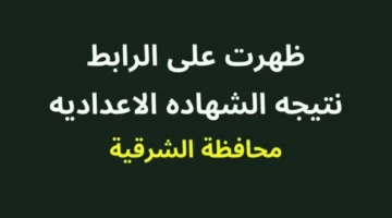 الأن.. نتيجة الشهادة الاعدادية محافظة الشرقية الترم الثاني 2024 بلأسم ورقم الجلوس