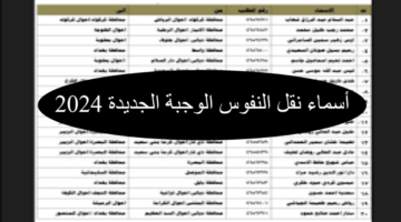 شوف اسمك.. رابط أسماء المقبولين في نقل النفوس الوجبة الجديدة 2024 عموم محافظات العراق