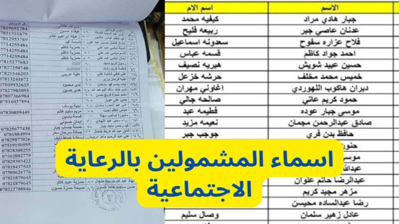 استعلم الآن.. أسماء المشمولين بالرعاية الاجتماعية الوجبة السابعة في عموم محافظات العراق 2024