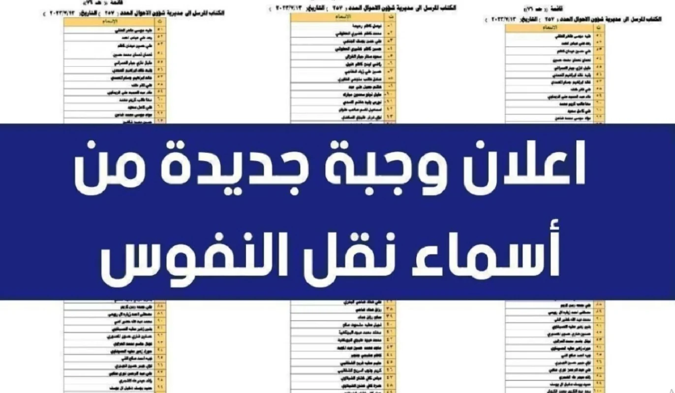 رابط الاستعلام عن أسماء نقل النفوس الوجبة الجديدة 2024 عموم العراق والشروط المطلوبة