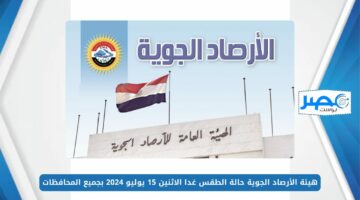 درجة الحرارة كام؟.. هيئة الأرصاد الجوية حالة الطقس غدا الاثنين 15 يوليو 2024 بجميع المحافظات