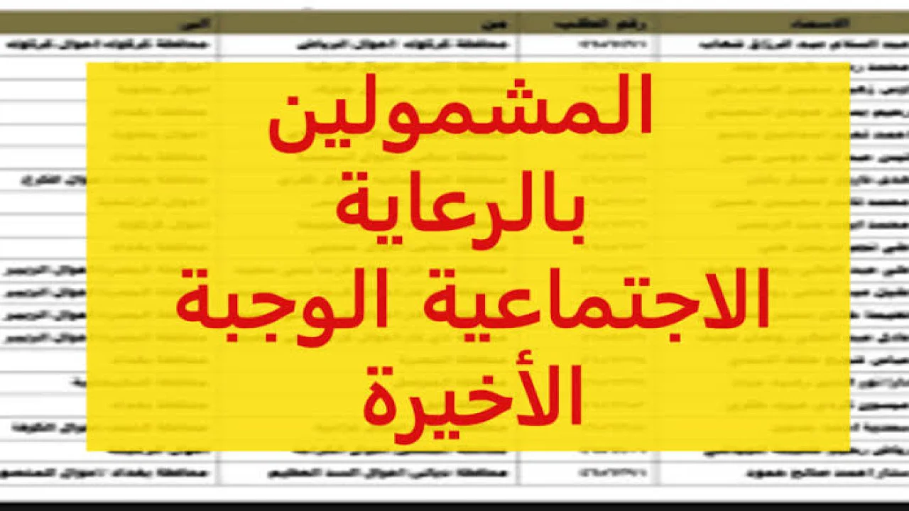 لينك شغال “الوجبة الأخيرة”.. الاستعلام عن أسماء المشمولين في الرعاية الاجتماعية 2024 بعموم المحافظات العراقية عبر منصة مظلتي