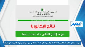 موعد إعلان نتائج البكالوريا 2024 الجزائر علمي وأدبي وخطوات الاستعلام عبر موقع وزارة التربية الوطنية education.gov.dz