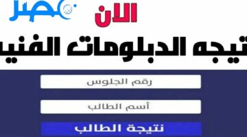 “برقم الجلوس” نتيجة الدبلومات الفنيه 2024 بوابة التعليم الفني كل المحافظات