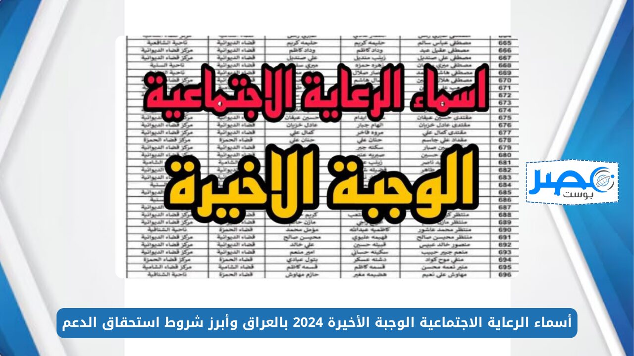 رابط فعال.. أسماء الرعاية الاجتماعية الوجبة الأخيرة 2024 بالعراق وأبرز شروط استحقاق الدعم spa.gov.iq