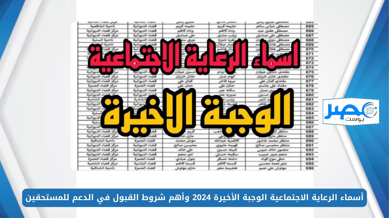 استعلم الآن.. أسماء الرعاية الاجتماعية الوجبة الأخيرة 2024 وأهم شروط القبول في الدعم للمستحقين spa.gov.iq