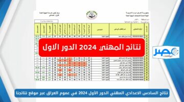 لينك فعال.. نتائج السادس الاعدادي المهني الدور الأول 2024 في عموم العراق عبر موقع نتائجنا results.mlazemna