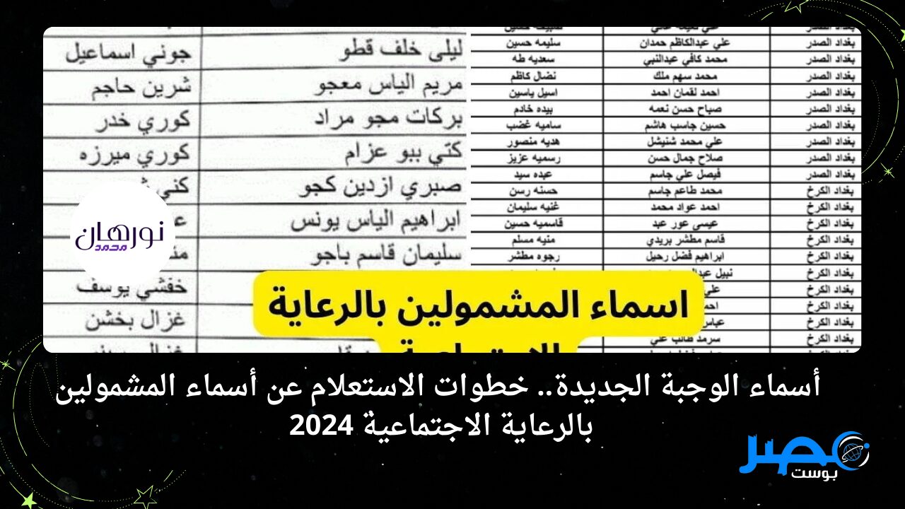 أسماء الوجبة الجديدة.. خطوات الاستعلام عن أسماء المشمولين بالرعاية الاجتماعية 2024