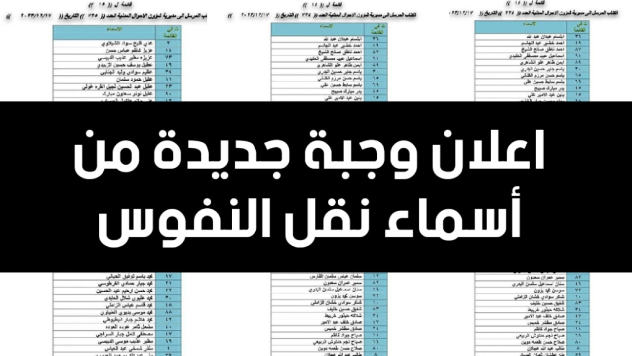 استعلم عن اسمك”.. رابط الاستعلام عن أسماء المقبولين في نقل النفوس الوجبة الأخيرة 2024 والشروط المطلوبة