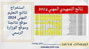 استعلم الآن.. استخراج نتائج التعليم المهني 2024 موقع نتائجنا وموقع الوزارة الرسمي