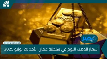 تراجع أم فرصة شراء؟ أسعار الذهب اليوم في سلطنة عمان الأحد 20 يوليو 2025.. وعيار 18 يسجل 31 ريال