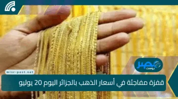 قفزة مفاجئة في أسعار الذهب بالجزائر اليوم 20 يوليو 2025.. الأسواق تهتز والمستثمرون في حيرة