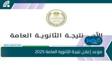 اعرف الآن.. موعد إعلان نتيجة الثانوية العامة 2025 والرابط الرسمي للاستعلام بحسب وزارة التعليم