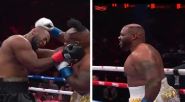 للكمة قوية.. باروكة الملاكم جاريل ميلر تنتزع أمام الجمهور