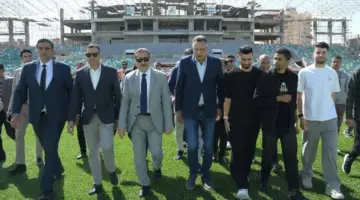 محافظ بورسعيد يتفقد سير العمل باستاد المصري ويوجه بزيادة الجهود