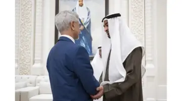 محمد بن زايد ووزير خارجية الهند يناقشان العدوان الإيراني الإرهابي (فيديو)