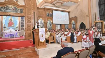 نهيان بن مبارك يشهد احتفالات عيد القيامة في الكنيسة القبطية الأرثوذكسية المصرية بأبوظبي