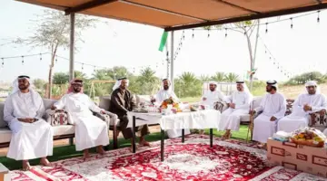 ولي عهد رأس الخيمة يزور حمد النعيمي في منطقة السوان