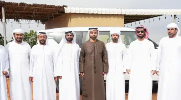 ولي عهد رأس الخيمة يزور حمد سعيد السعيدي النعيمي في منطقة السوان