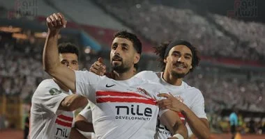 الزمالك يتقدم على اتحاد العاصمة بهدف الدباغ فى الشوط الأول بنهائي الكونفدرالية.. صور