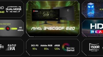 شاشة MAG 346CQDF E20 الجديدة من MSI تجلب ألعابا مزدوجة الوضع بمعدل 400 Hz للشاشات الاقتصادية فائقة الاتساع