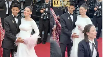 ليلى زاهر تستعرض حملها مع زوجها في كان السينمائي