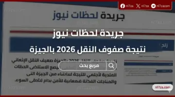 نتيجة صفوف النقل 2026 بالجيزة خلال أيام.. رابط الاستعلام وتفاصيل توزيع الدرجات رسميا