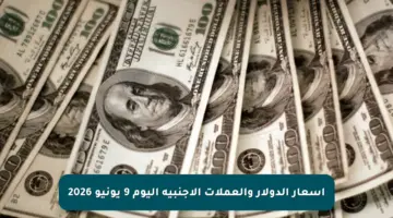 أسعار الدولار والعملات الأجنبية اليوم 9 يونيو 2026